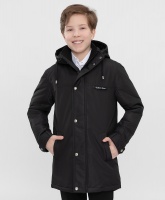 Пальто с капюшоном черное Button Blue, школьная форма для мальчиков  фото, kupilegko.ru